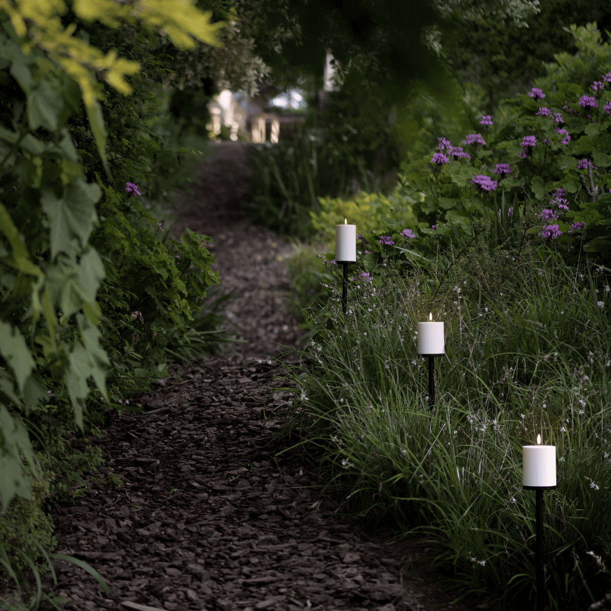Buiten Kaarsenstandaard met Spike en Basis voor Stomp LED-kaarsen – W8,4 x H60 cm