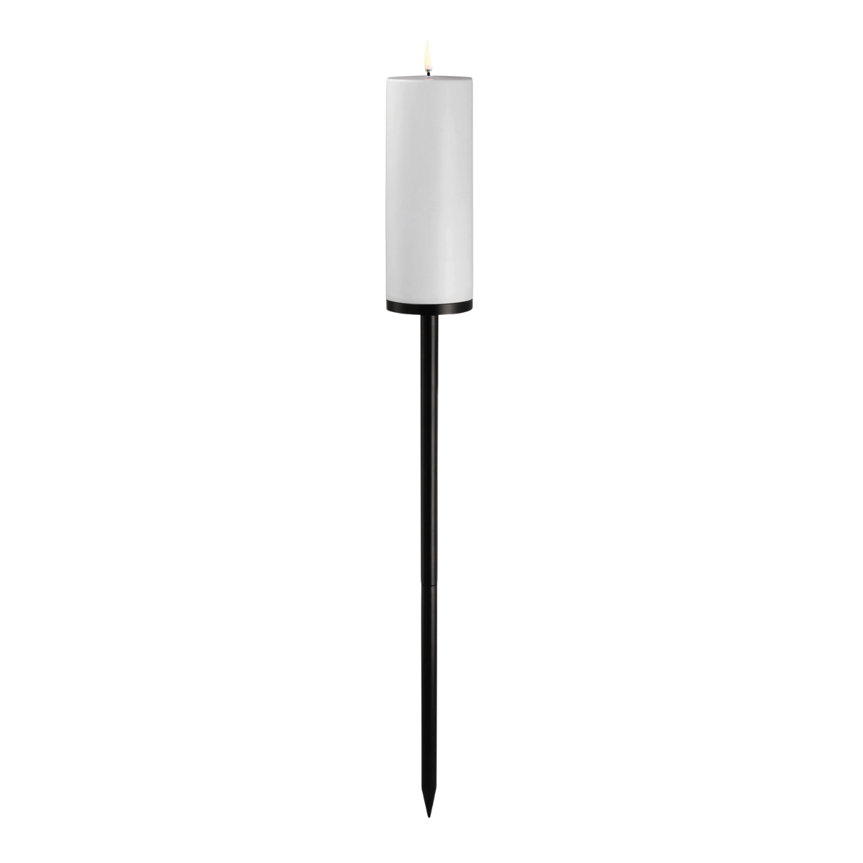 Outdoor Candle Holder with Spike and Base for Stump LED Candles – W8.4 x H60 cm