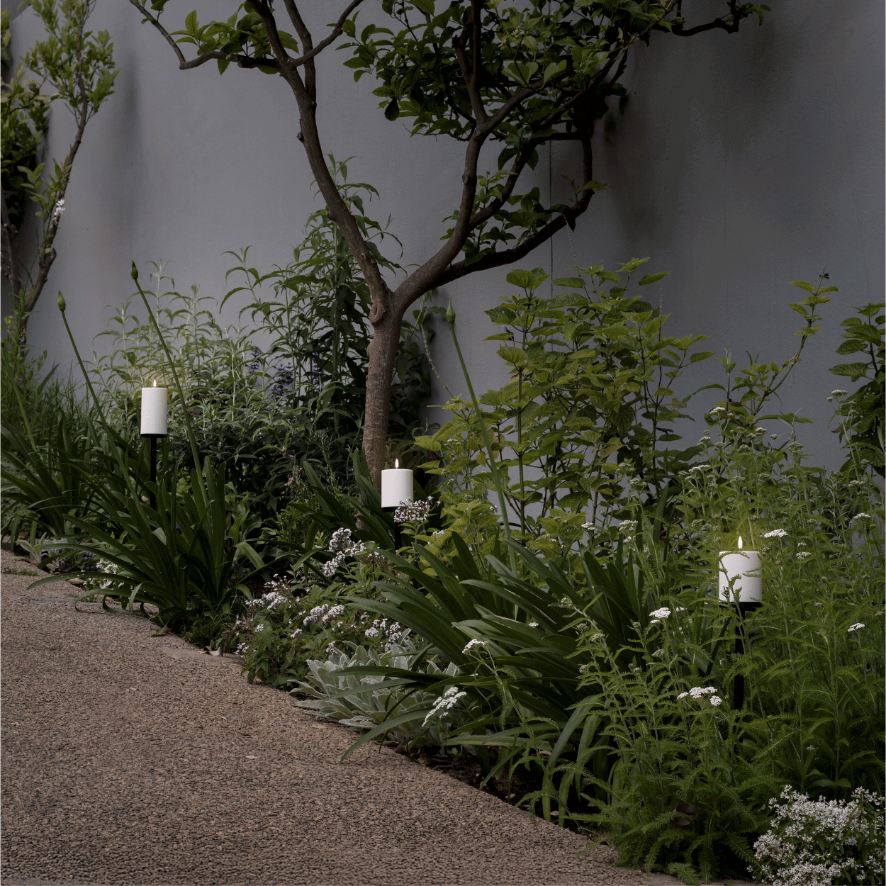 Outdoor Candle Holder with Spike and Base for Stump LED Candles – W8.4 x H60 cm