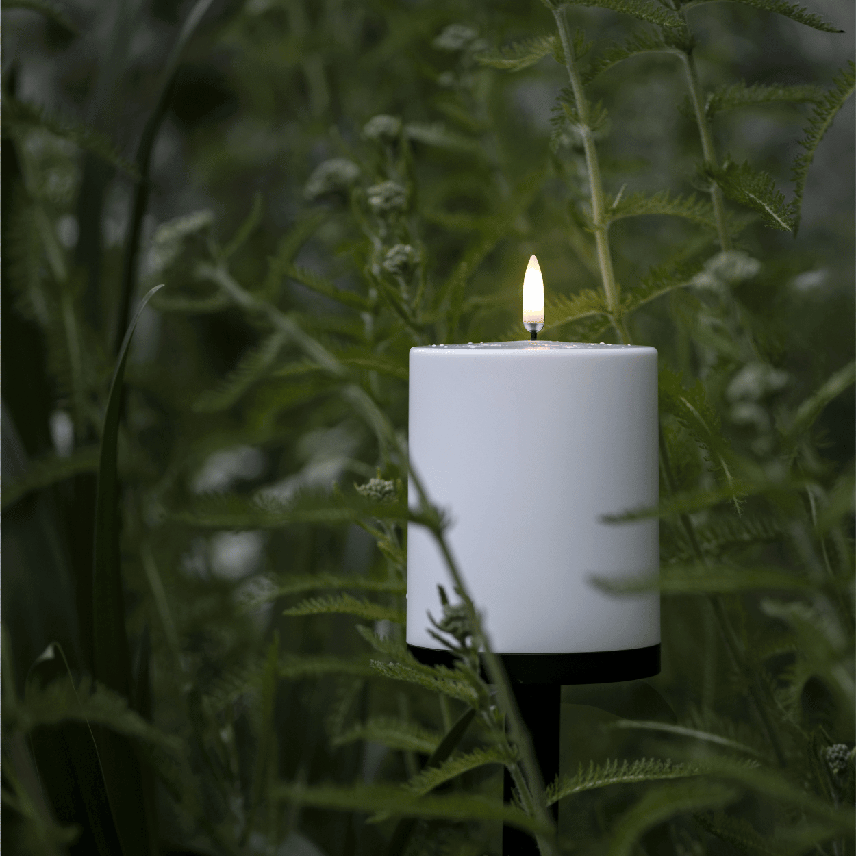 Outdoor Candle Holder with Spike and Base for Stump LED Candles – W8.4 x H60 cm