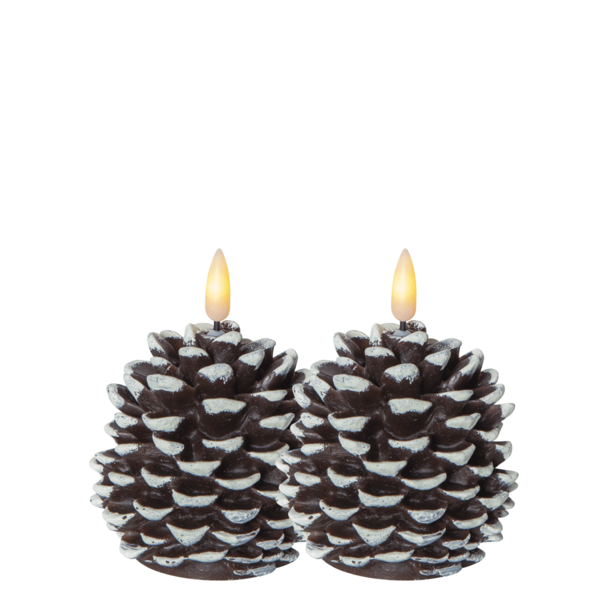 Pinecone LED Candle Set – Brown