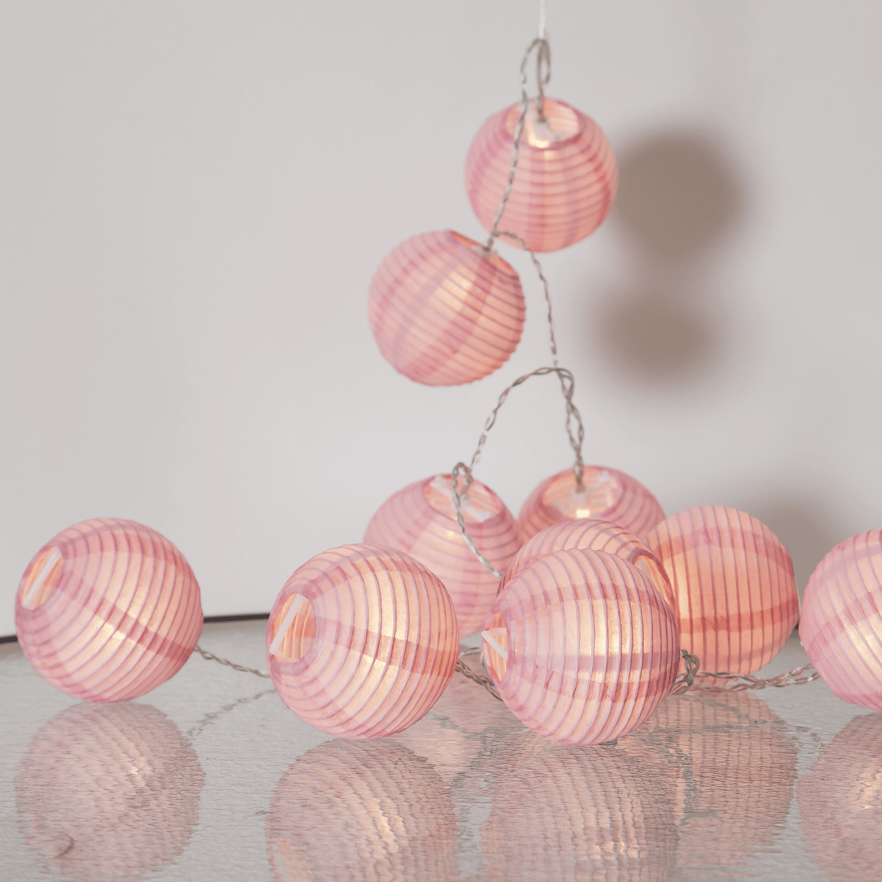 LED Light String – Festival – Pink Paper Lanterns – Indoor – 10 Lights