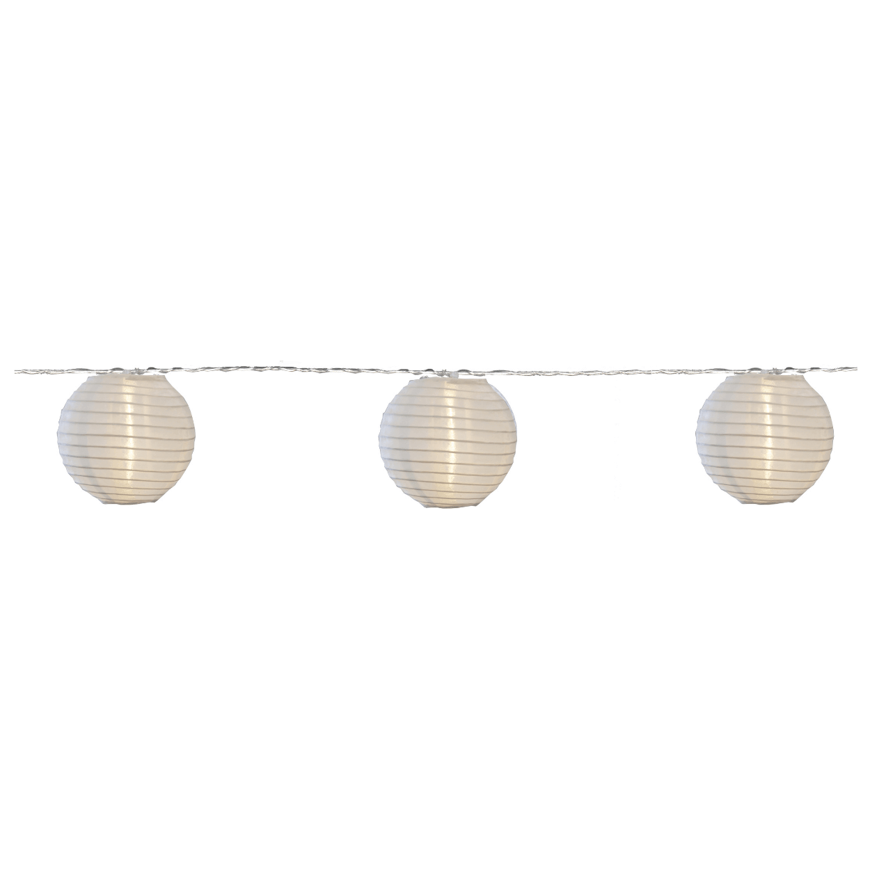 LED Light String – Festival – White Paper Lanterns – Indoor & Outdoor – 10 Lights