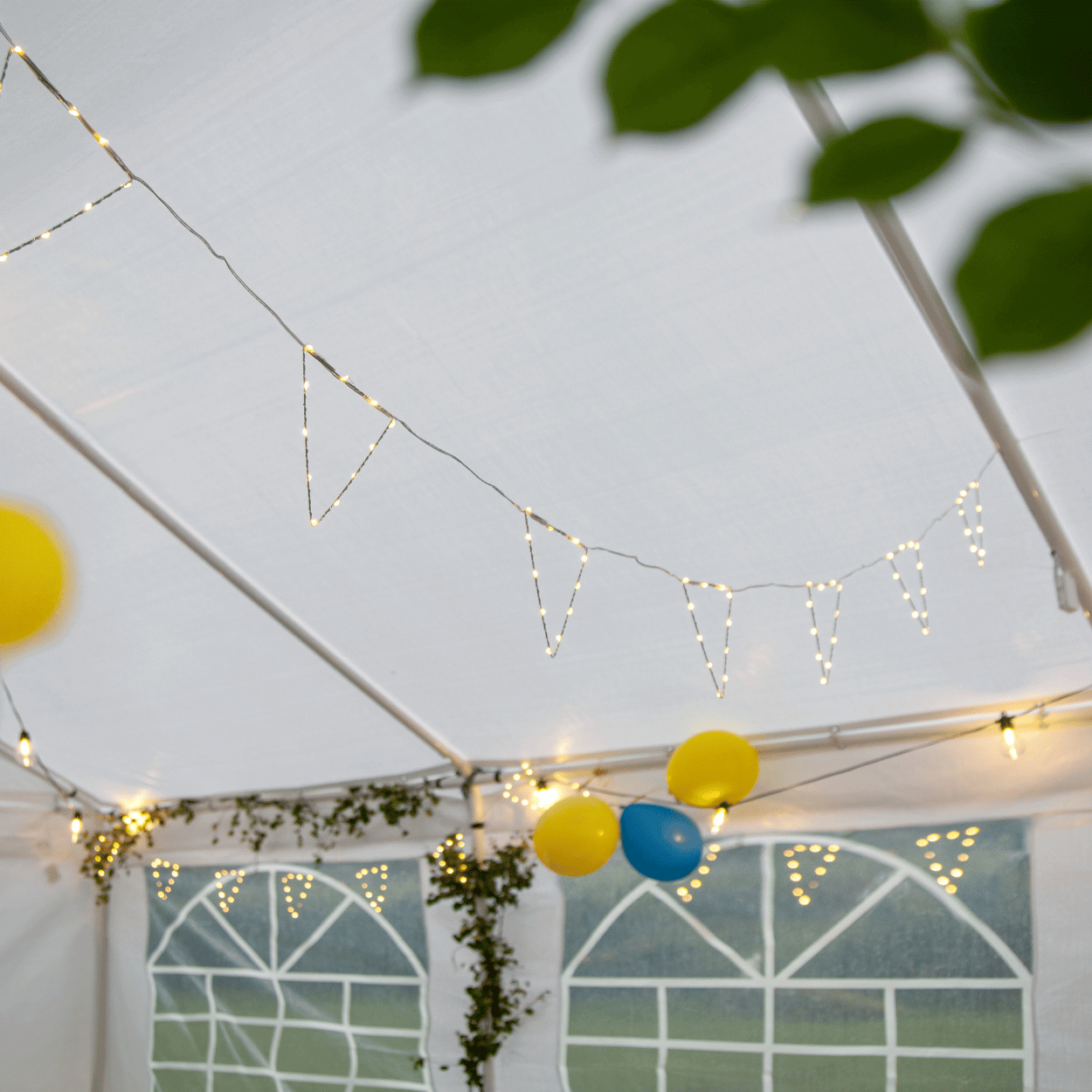 LED Lichtsnoer – Penny – Zilveren Vlaggetjes – Buiten – 8 Lampjes