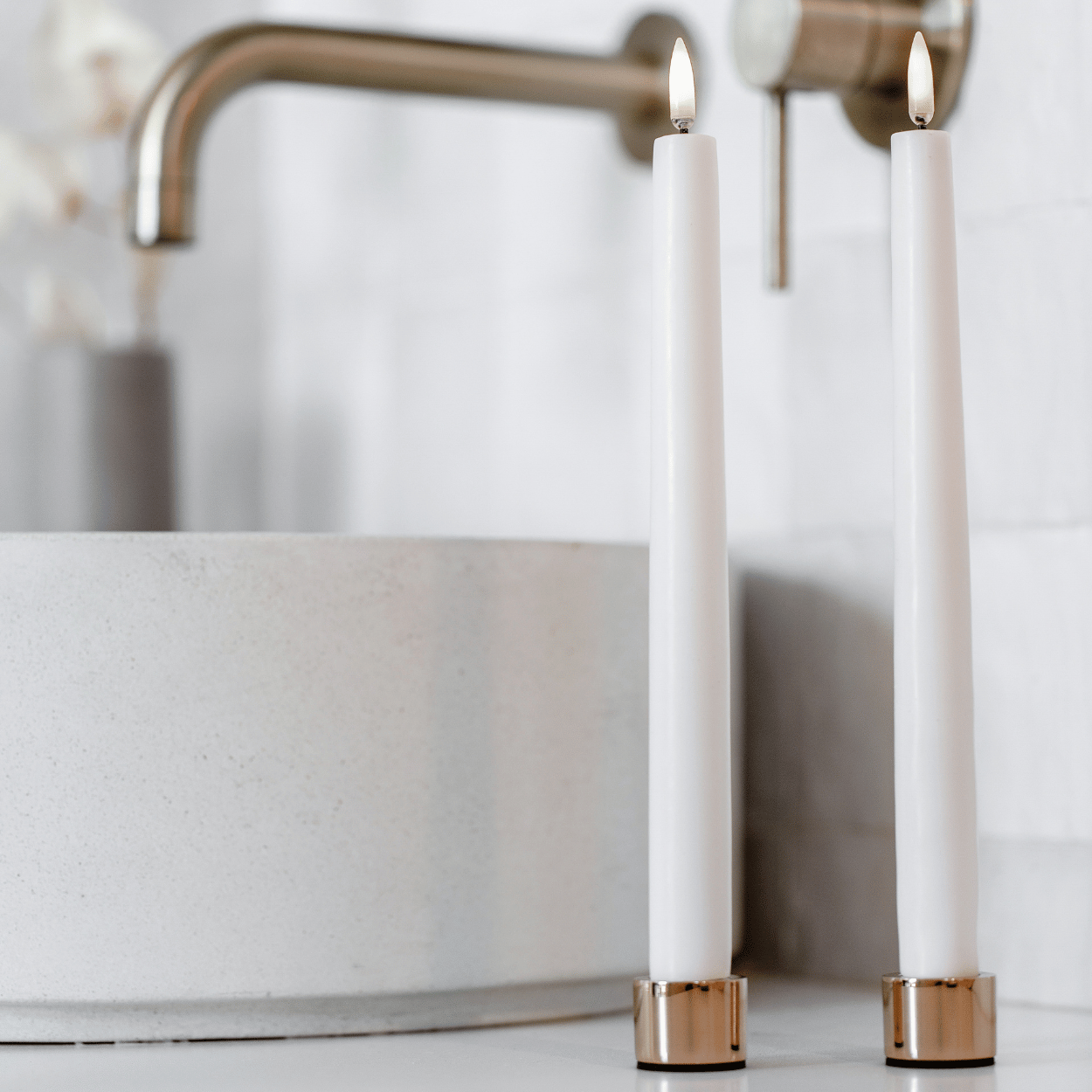 Light kandelaar voor dinerkaars, Rose Gold, 2 stuks, 3,25x2,32 cm