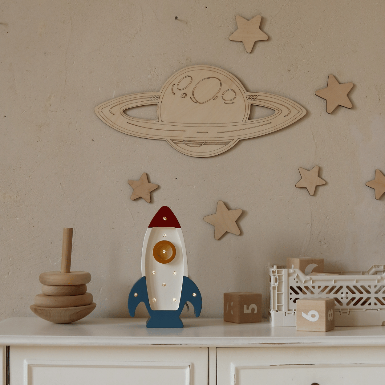 Little Lights Raket Mini Lamp – Galactic White