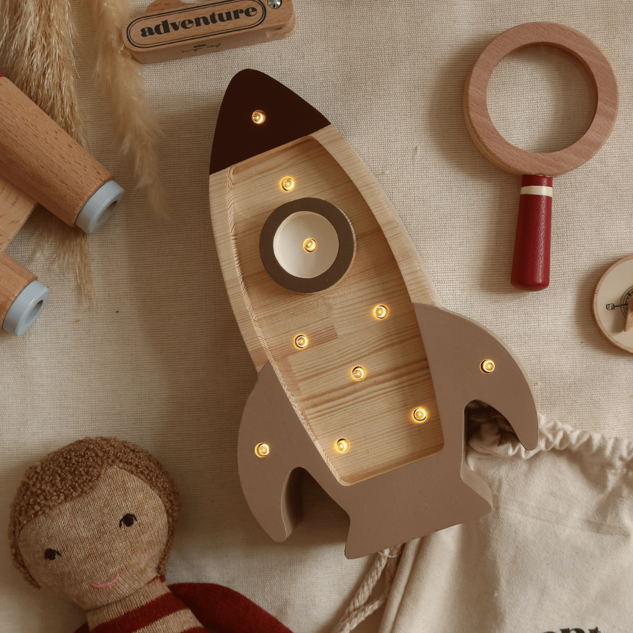 Little Lights Raket Mini Lamp – Galactic White