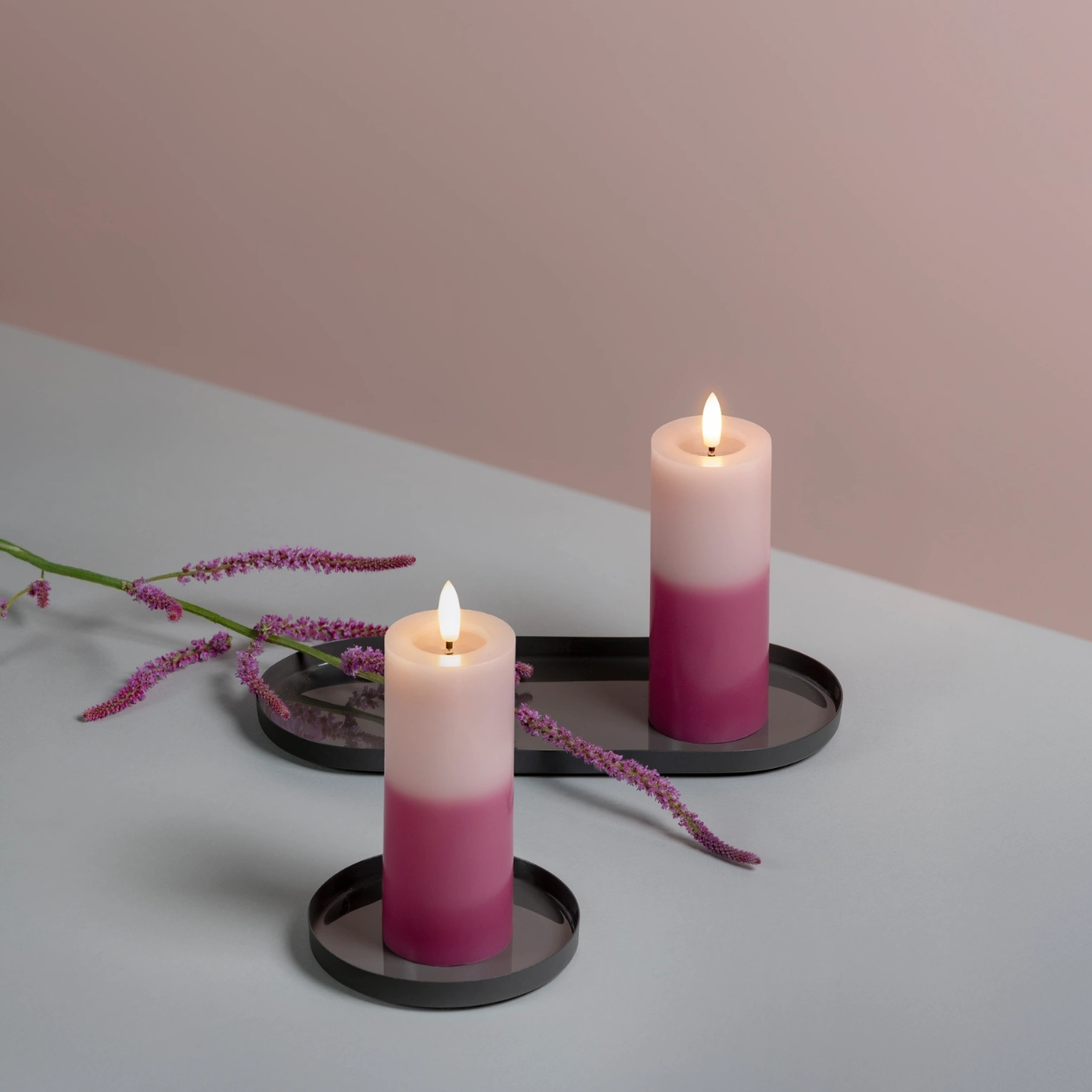 Moods & More LED Stompkaars – Silk Melted – Multi-colour Roze – 49x125 mm