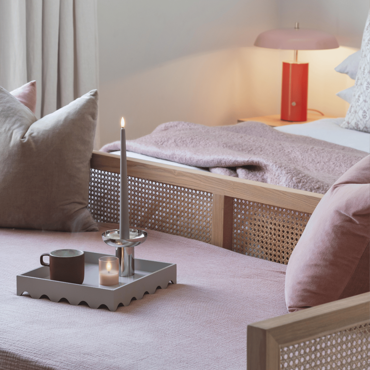 Moods & More LED dinerkaarsen Silk Kit Grey – 2 stuks – 2,3x25 cm