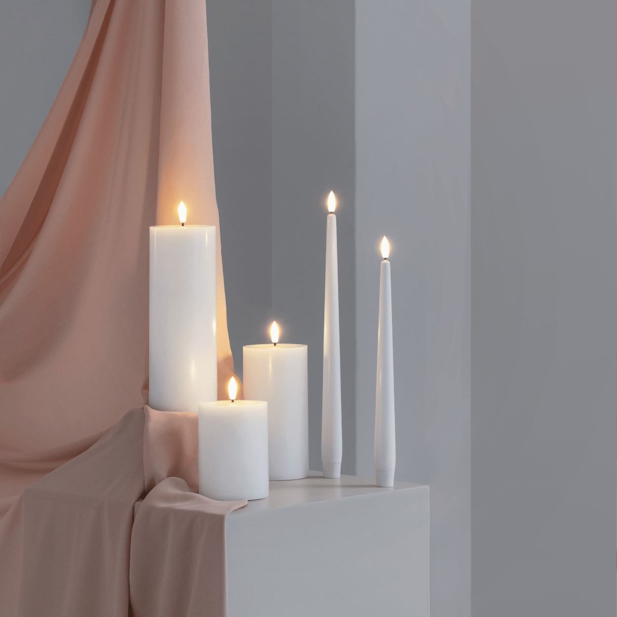 Moods & More LED stompkaars Silk Wit – 7,4x10 cm