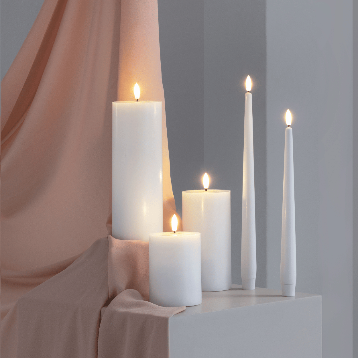 Moods & More LED stompkaars Silk Wit – 7,4x10 cm