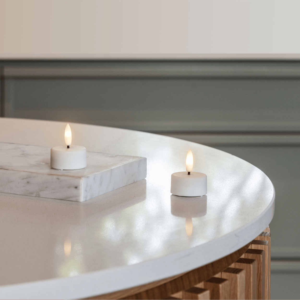 Moods & More LED waxinelichtjes Wit – 2 stuks – 3,9x2 cm