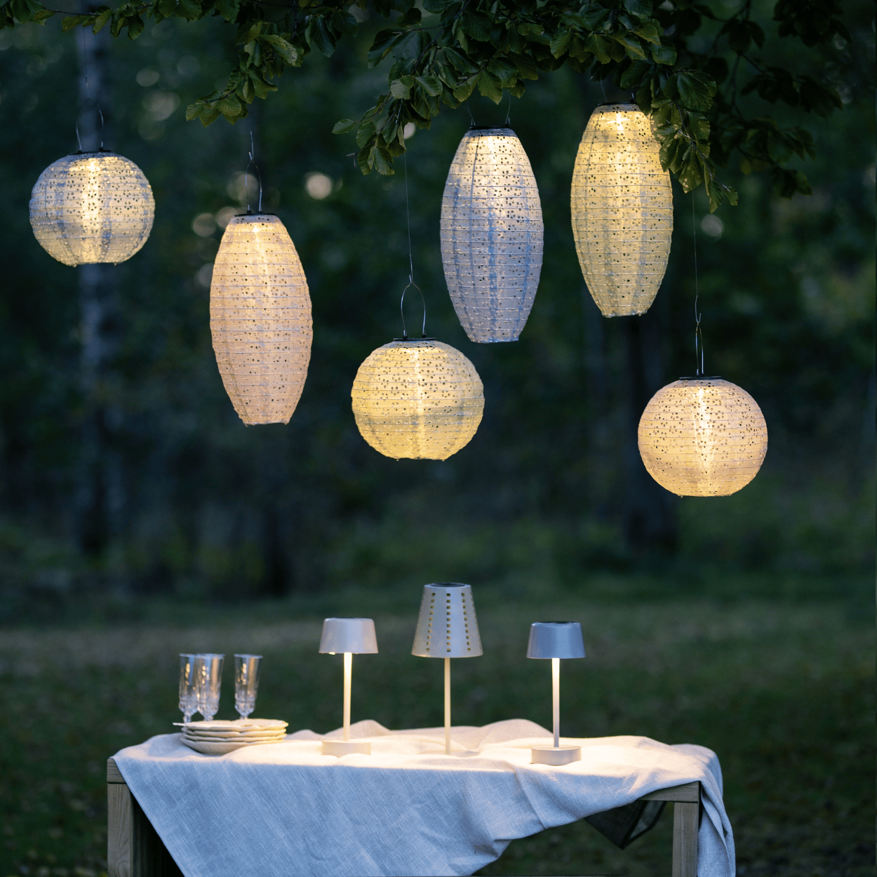 Solar Lampion – Rond Beige – Festival – Solar Tuinverlichting – 25x25 cm