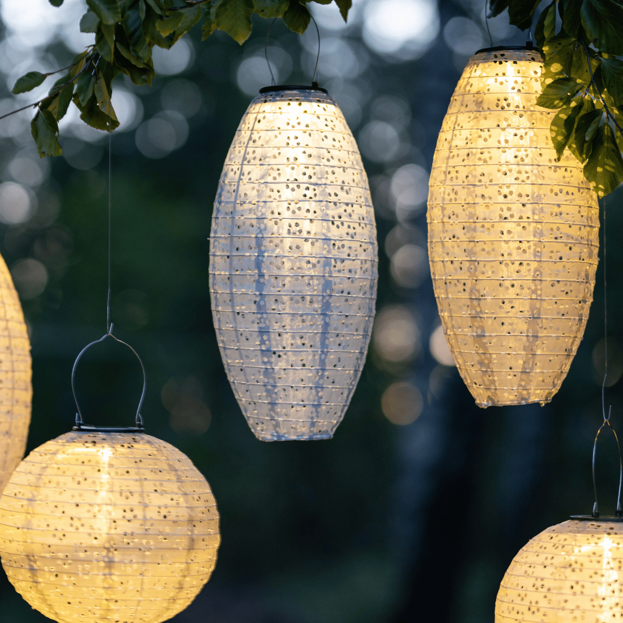 Solar Lampion – Rond Beige – Festival – Solar Tuinverlichting – 25x25 cm