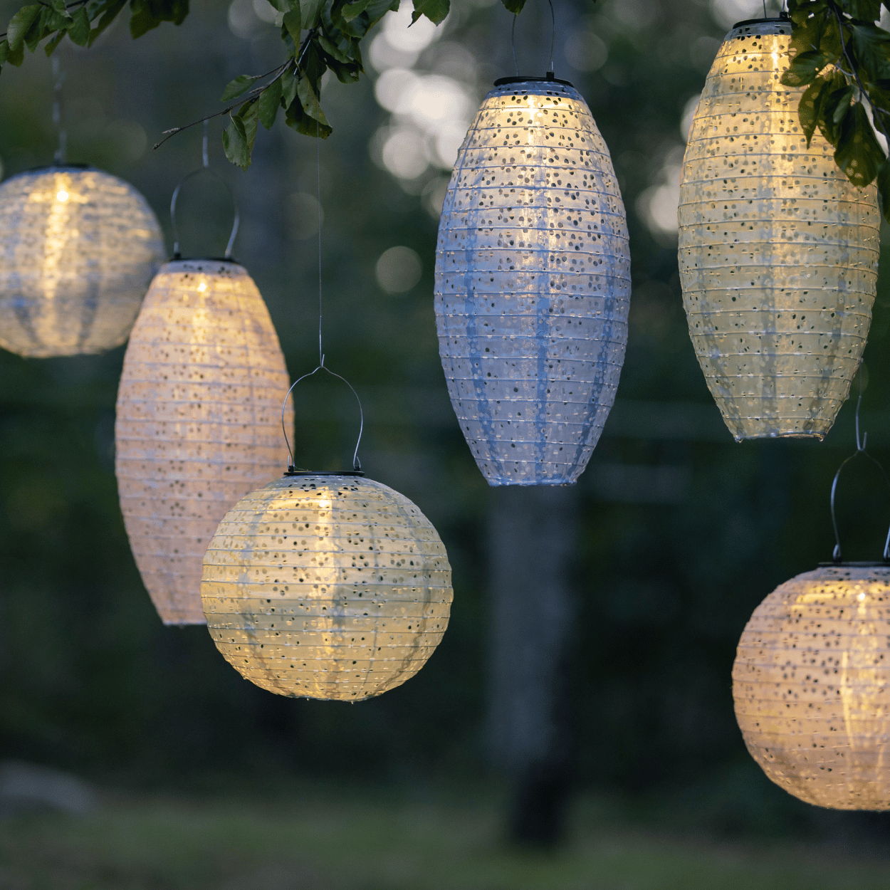 Solar Lampion – Rond Beige – Festival – Solar Tuinverlichting – 25x25 cm