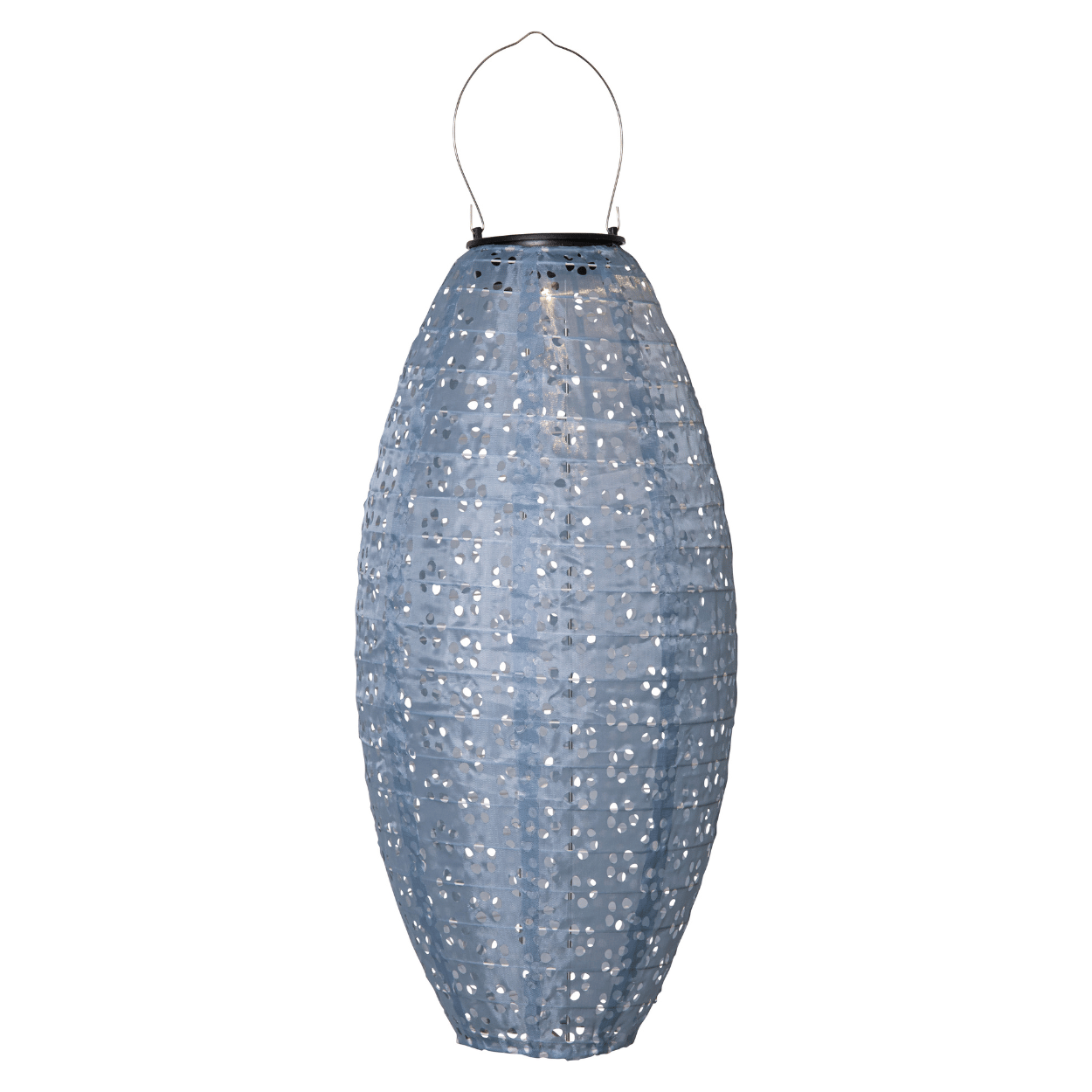 Solar Lampion - Ovaal blauw – Festival – Solar Tuinverlichting - 25x40 cm