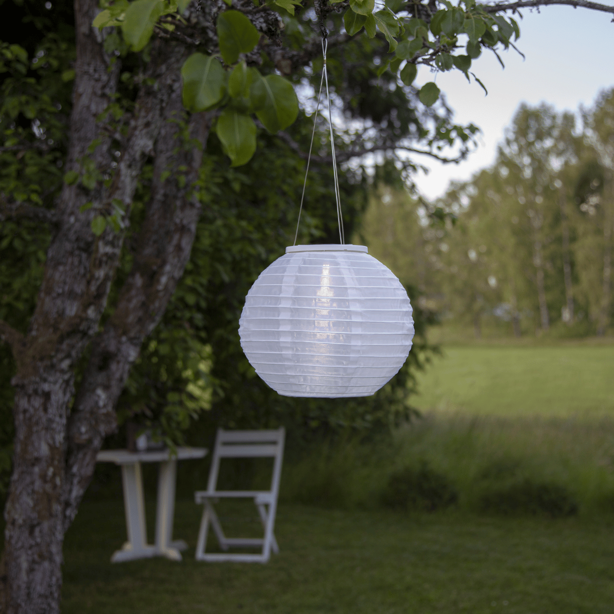 Solar Lampion – Rond Wit – Festival – Solar Tuinverlichting – 25x21 cm