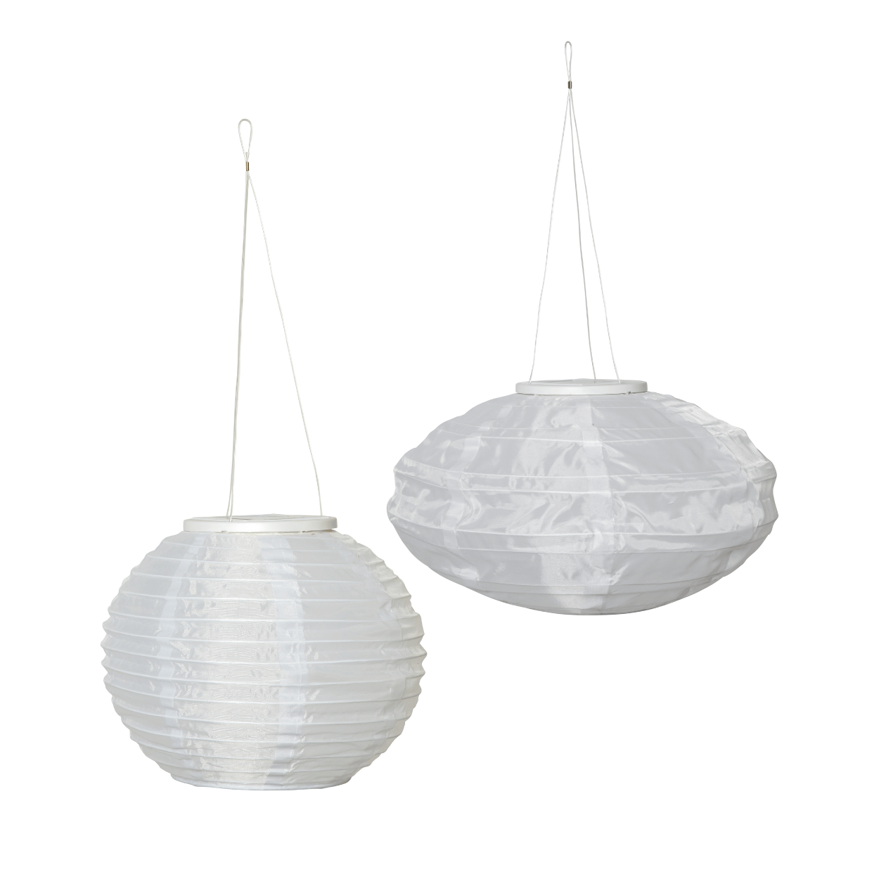 Solar Lampionenset – Wit – Festival – Ovaal & Rond – Solar Tuinverlichting