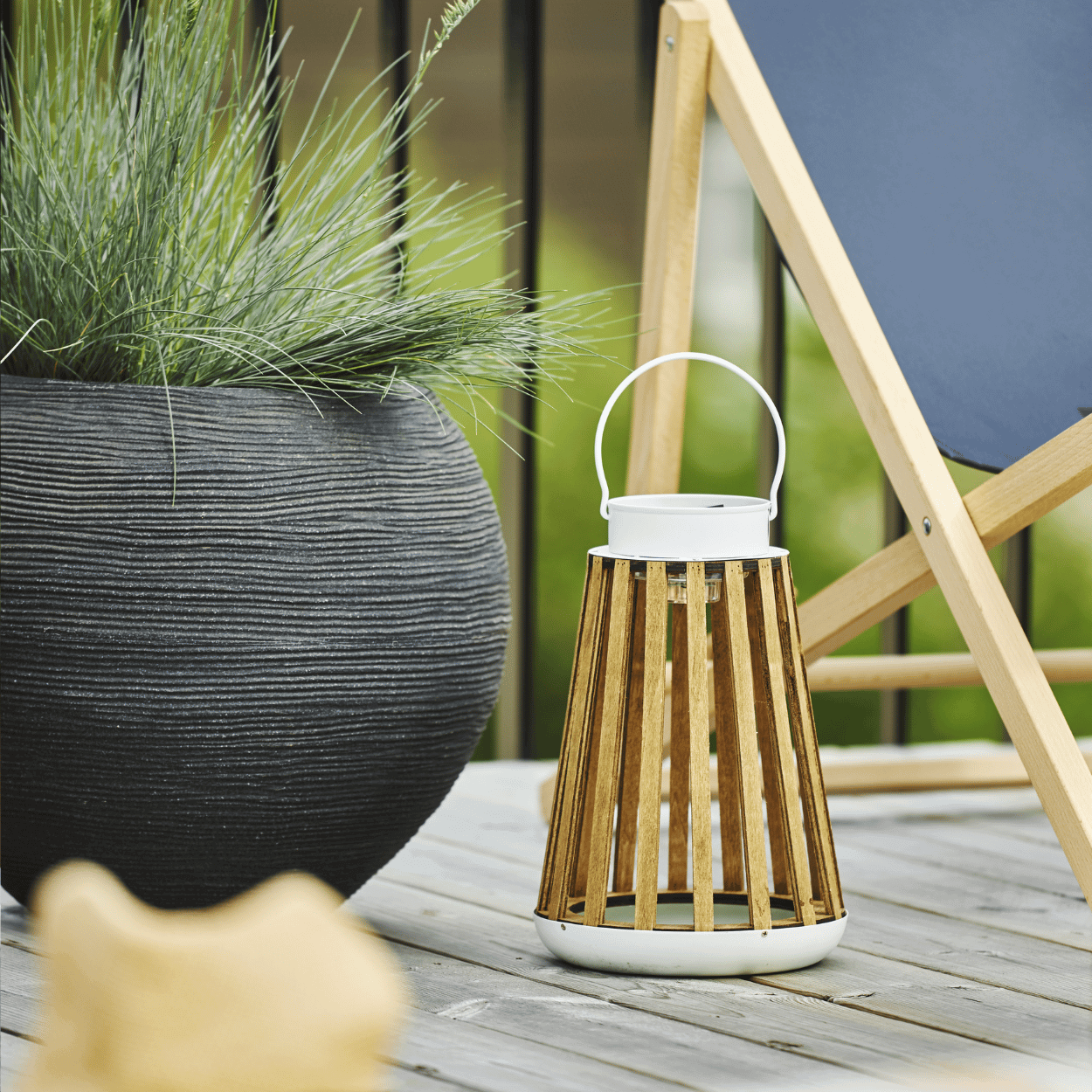 Solar Lantern Catania – White/Beige – 19x28 cm – Solar Garden Lighting