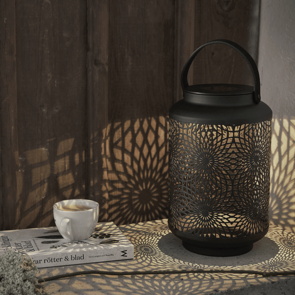 Solar Lantaarn Mandala – Zwart – 19x30 cm – Solar Tuinverlichting
