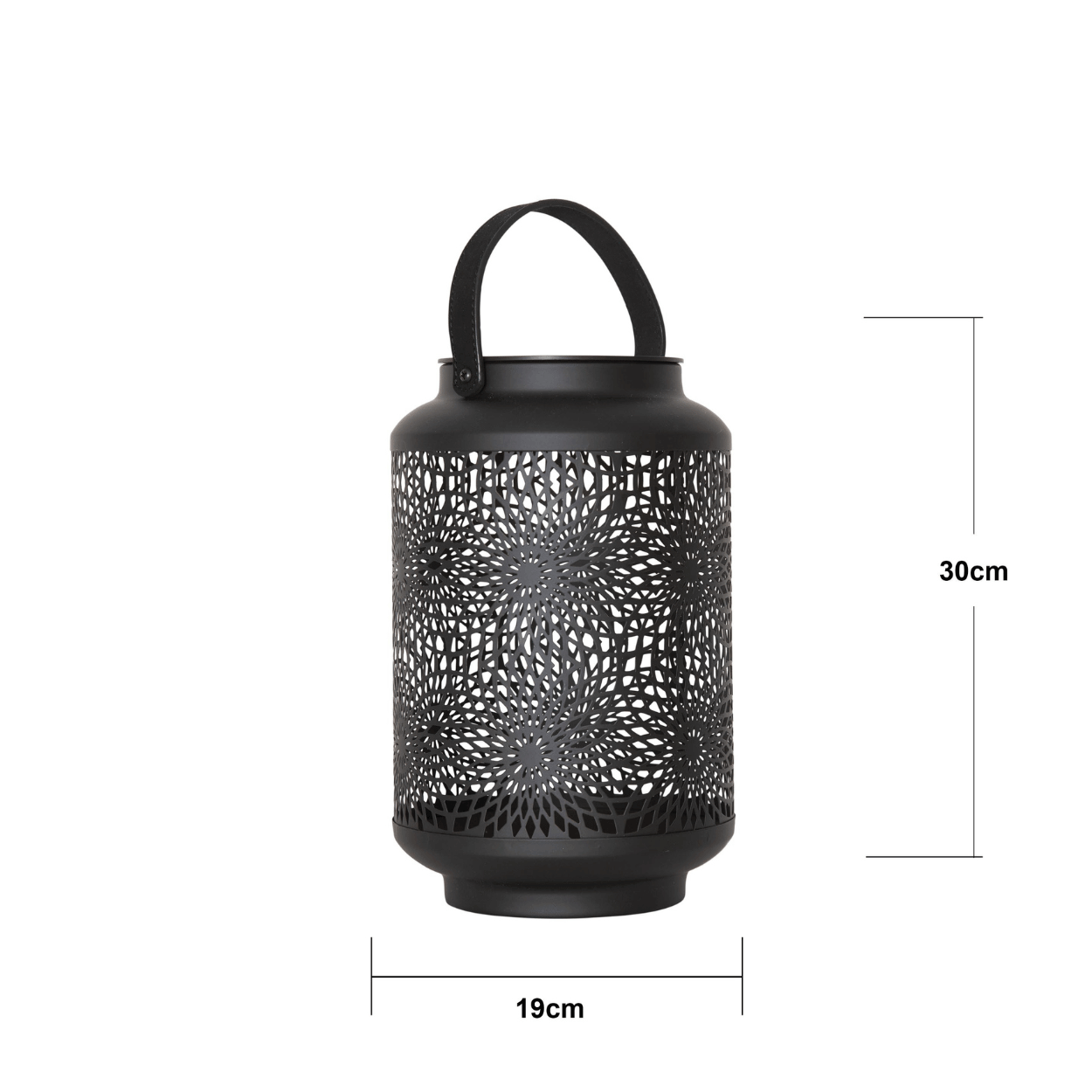 Solar Lantaarn Mandala – Zwart – 19x30 cm – Solar Tuinverlichting