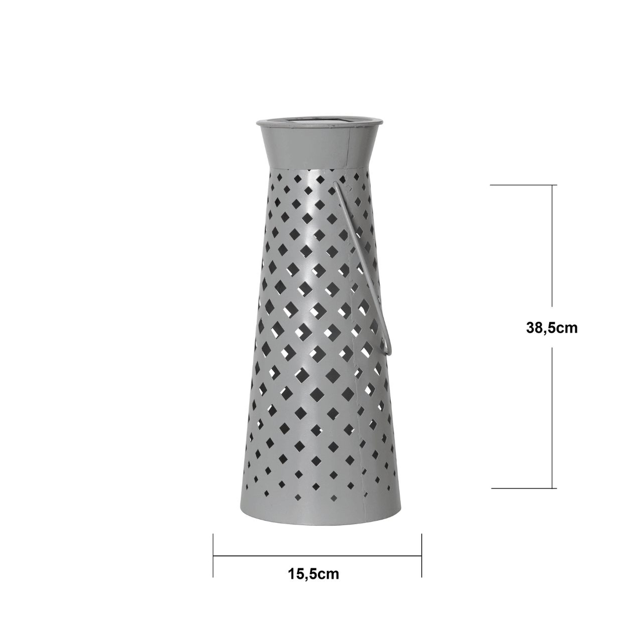 Solar Lantaarn Romby – Grijs – 15,5x38,5 cm – Solar Tuinverlichting