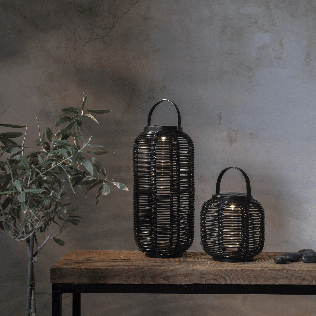 Solar Lantaarn Runda – Zwart – 15x15 cm – Solar Tuinverlichting