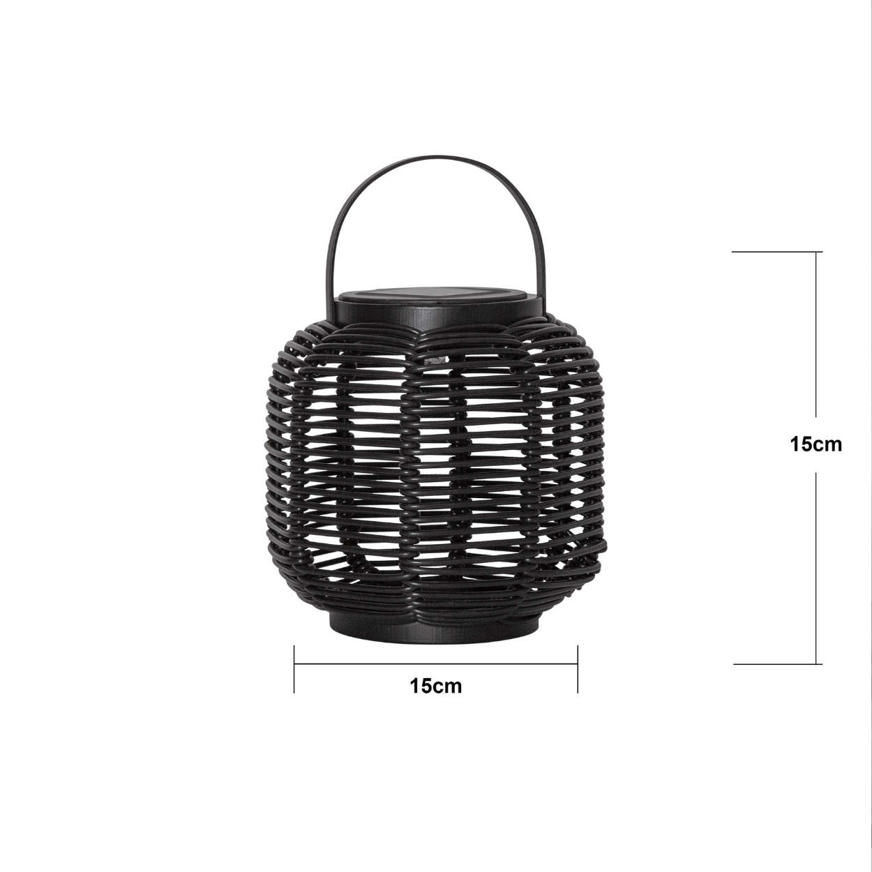 Solar Lantaarn Runda – Zwart – 15x15 cm – Solar Tuinverlichting