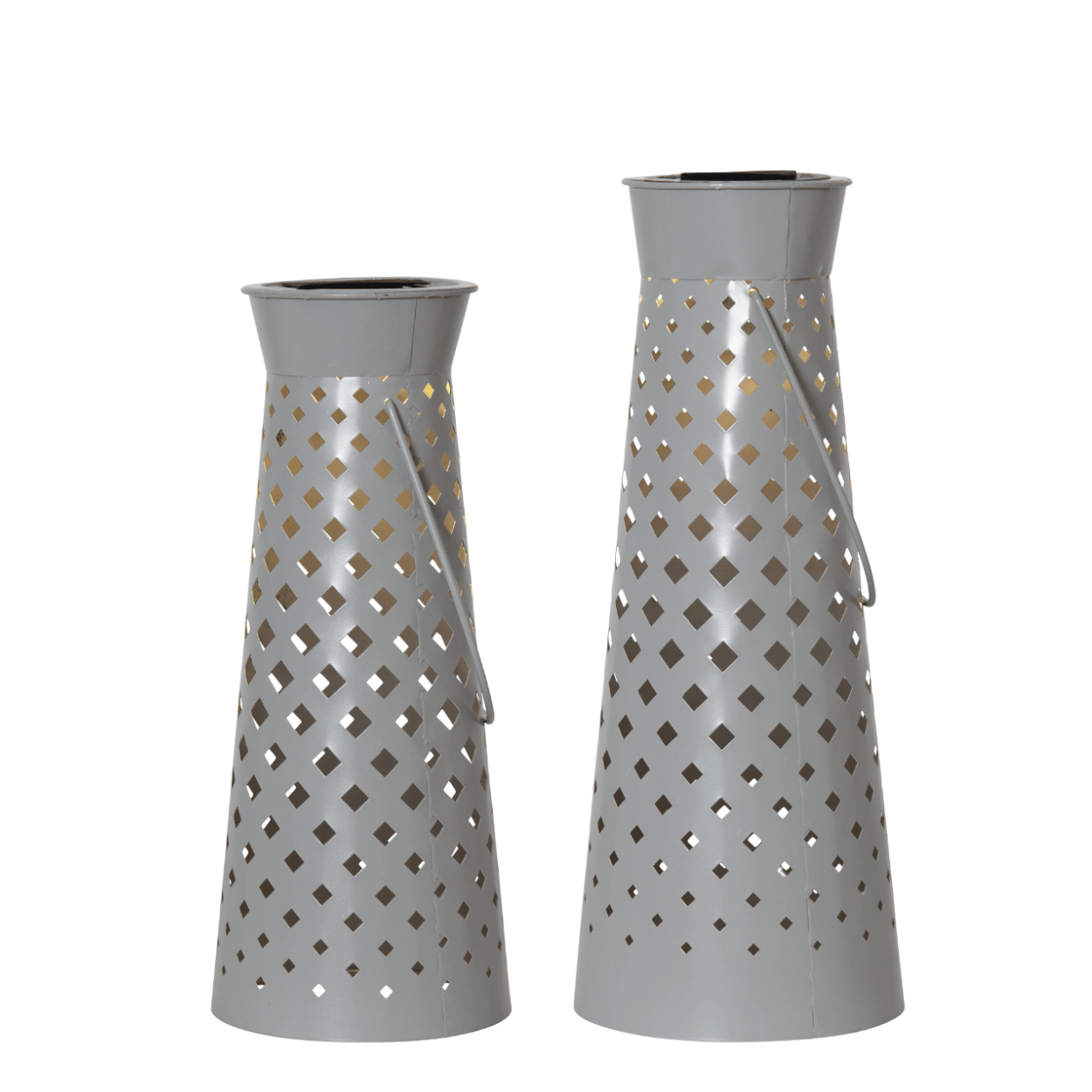 Solar Lantaarnenset Romby – Grijs – 2 stuks – Solar Tuinverlichting