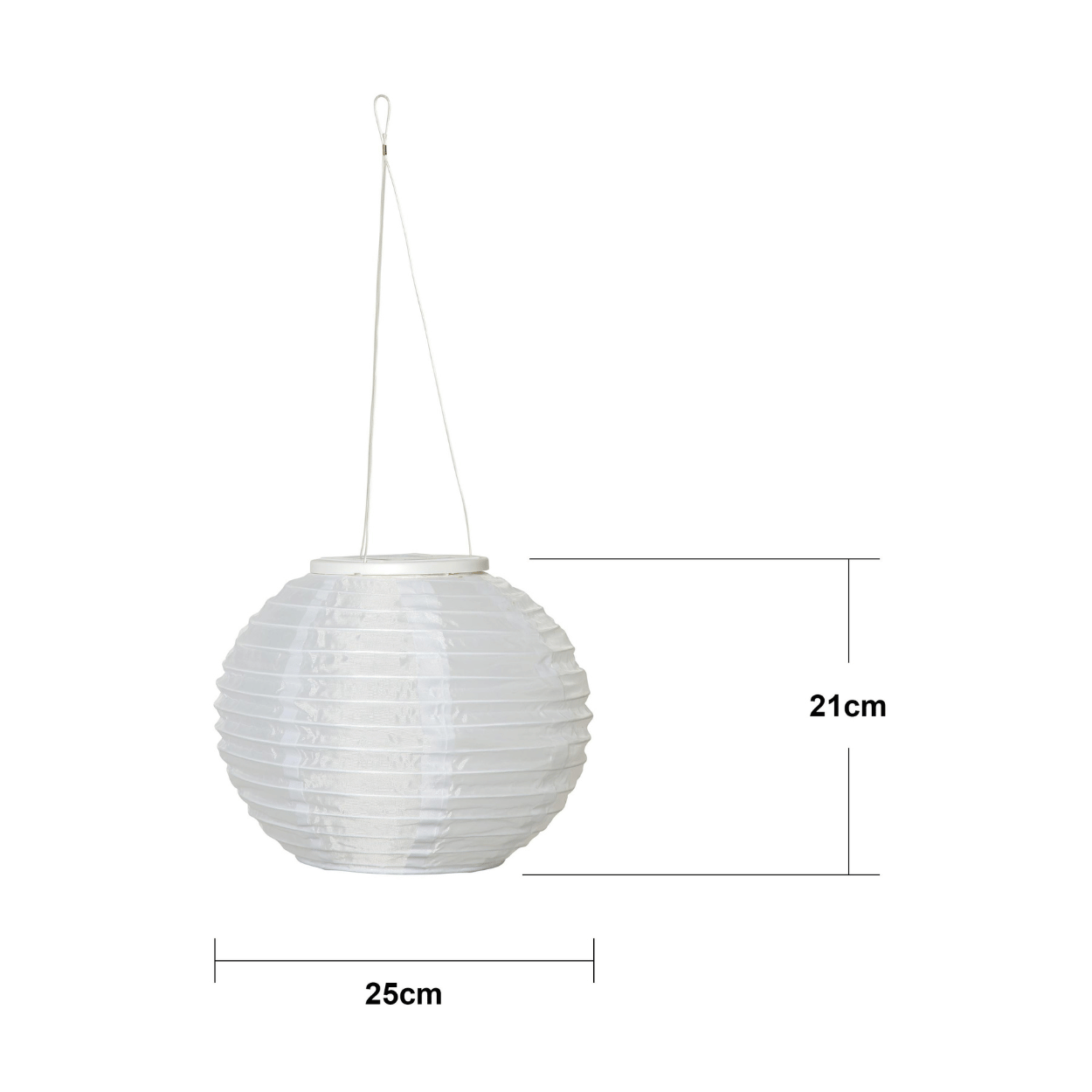 Solar Lampion – Rond Wit – Festival – Solar Tuinverlichting – 25x21 cm