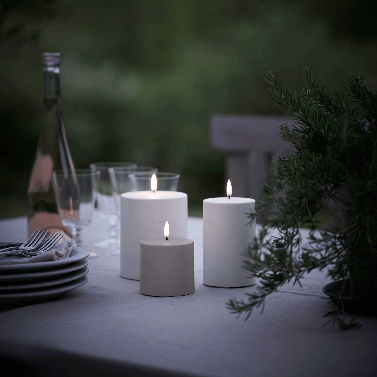 Uyuni Buiten LED stompkaars, Zandsteen, 7,8x7,8