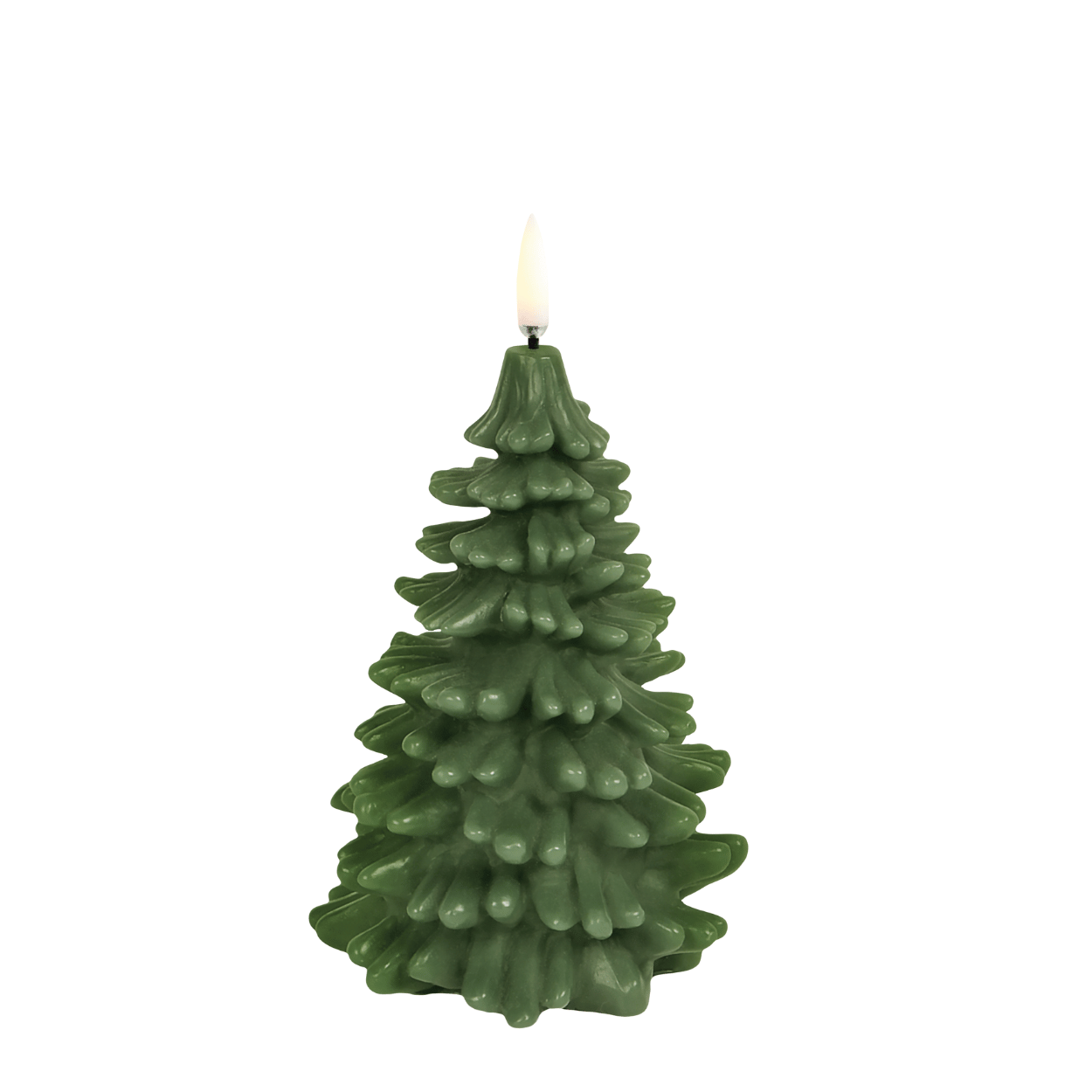 Uyuni LED Weihnachtsbaumkerze – Olivgrün, 10x15 cm