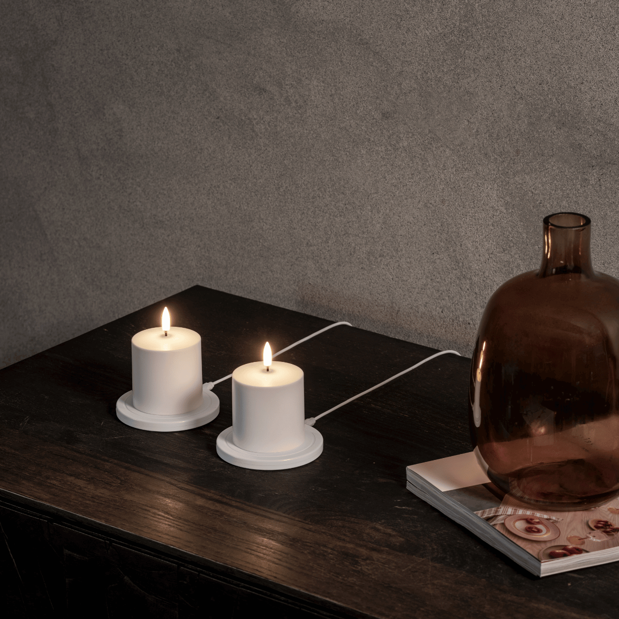 Uyuni LED Ladestation Rund, USB-C, Weiß, 10x10 cm