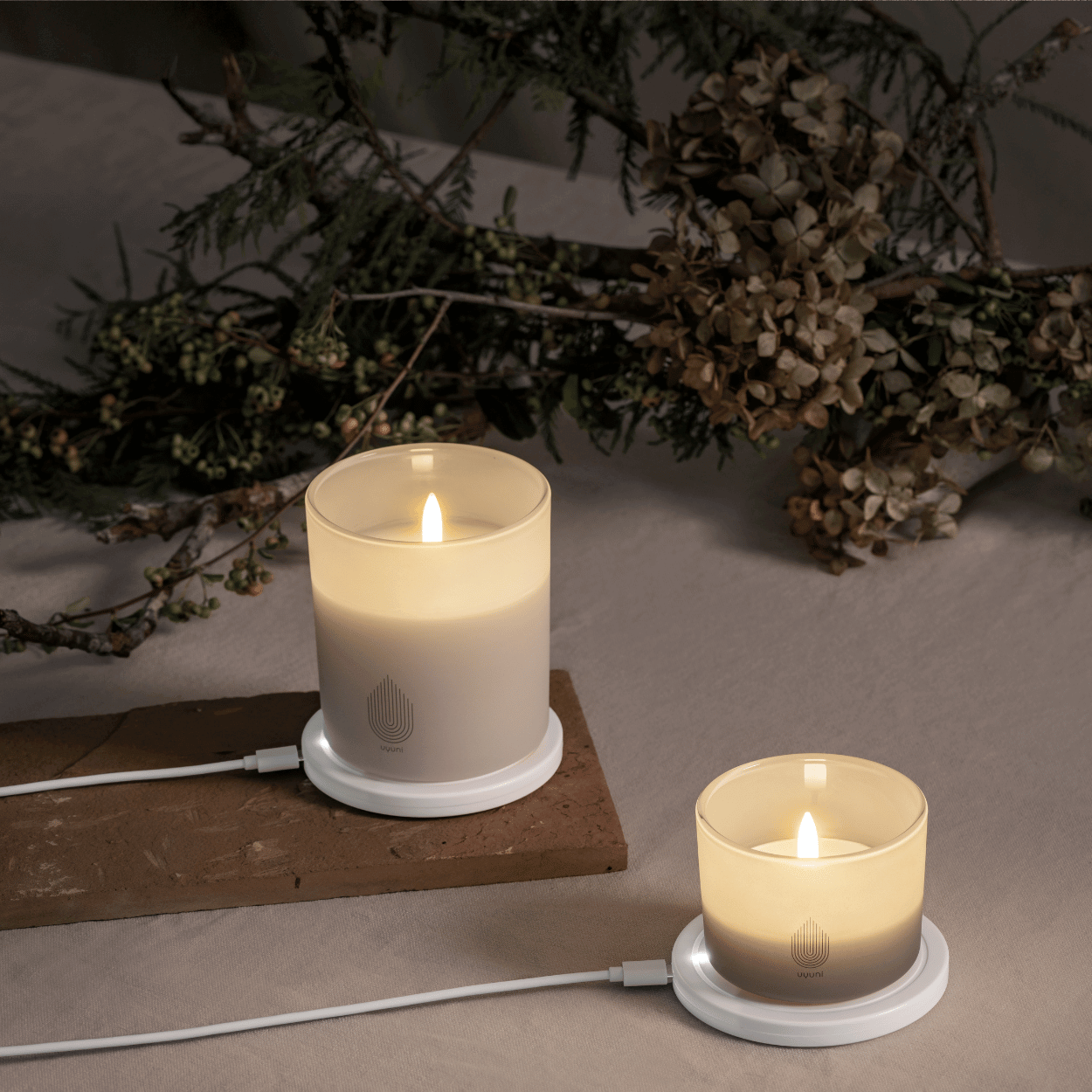 Uyuni LED Ladestation Rund, USB-C, Weiß, 10x10 cm