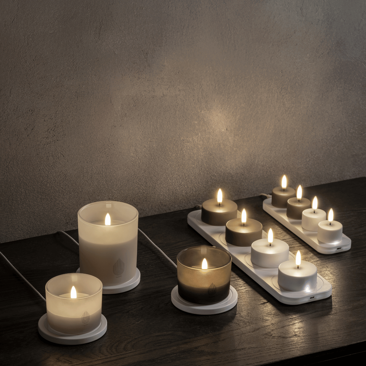 Uyuni LED Ladestation Rund, USB-C, Weiß, 10x10 cm