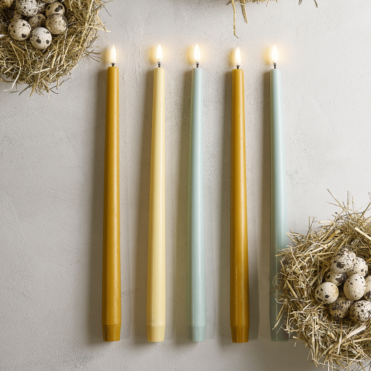 Uyuni LED dinerkaars, Dusty Green, Glad, 2 stuks, 2,3x25 cm