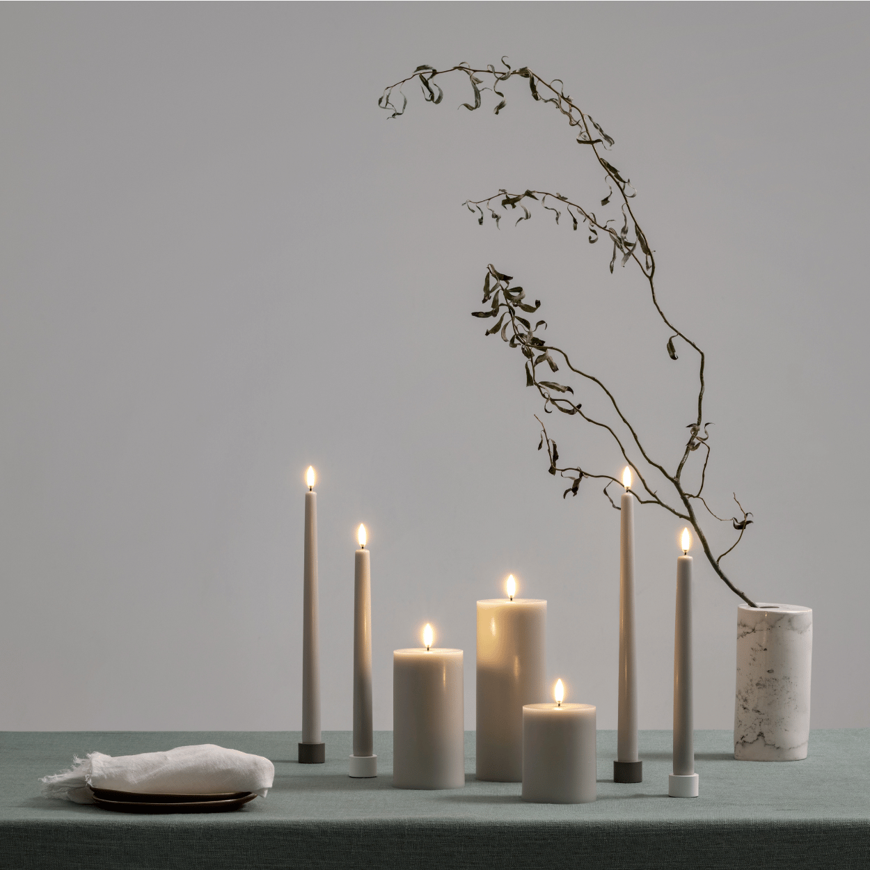 Uyuni LED dinerkaars – Oyster Grey – Glad – 2 stuks – 2,3x25 cm