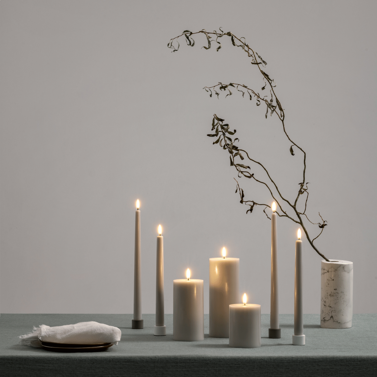 Uyuni LED dinerkaars – Oyster Grey – Glad – 2 stuks – 2,3x25 cm