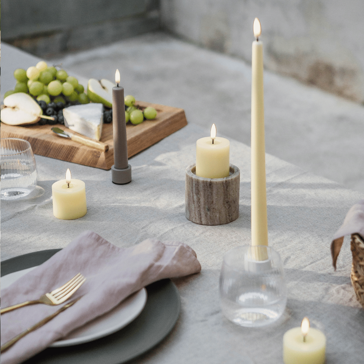 Uyuni LED dinerkaars, Wheat Yellow, Glad, 2 stuks, 2,3x25 cm