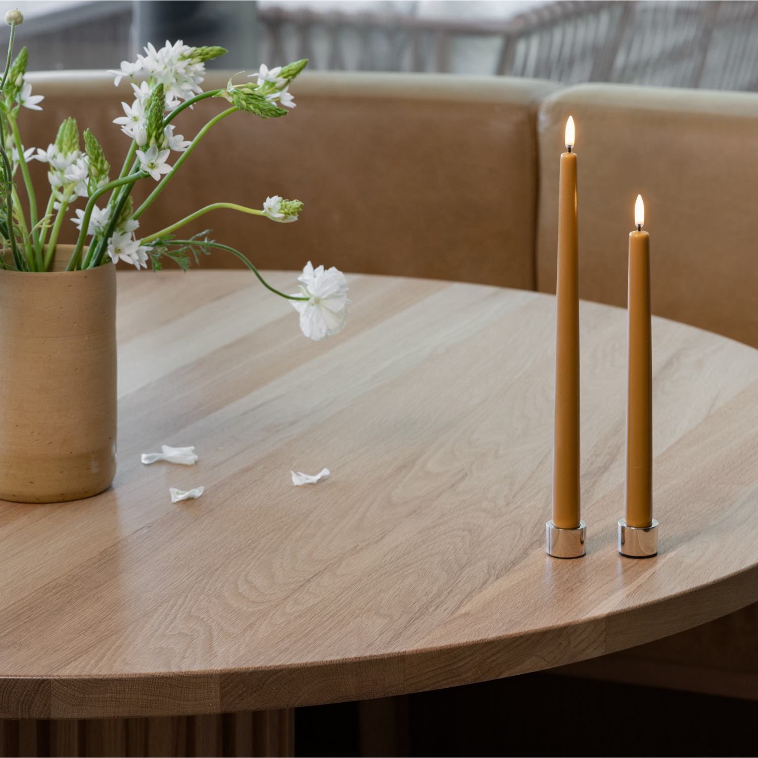 Uyuni LED Stabkerze – Wild Honey – Glatt – 2 Stück – 2,3x25 cm