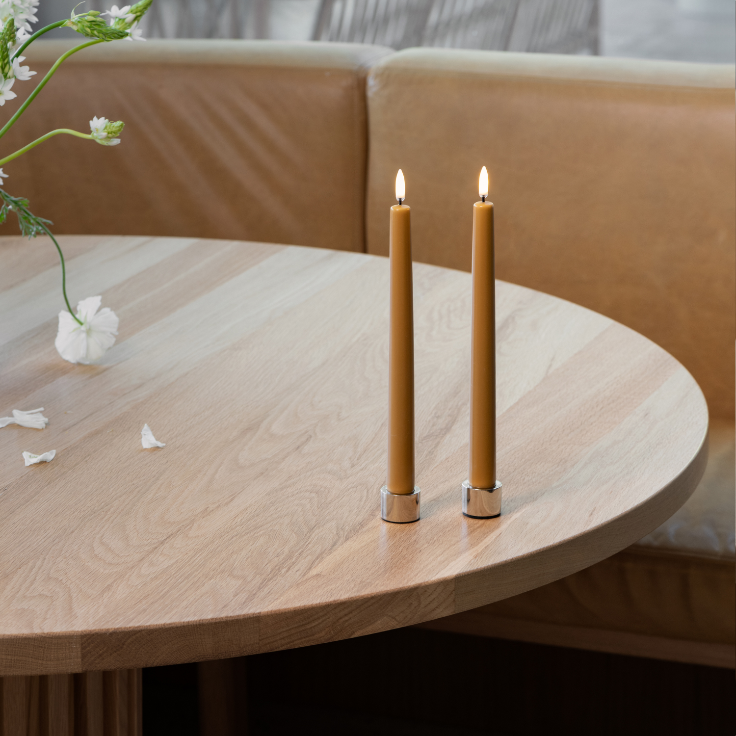 Uyuni LED Stabkerze – Wild Honey – Glatt – 2 Stück – 2,3x25 cm