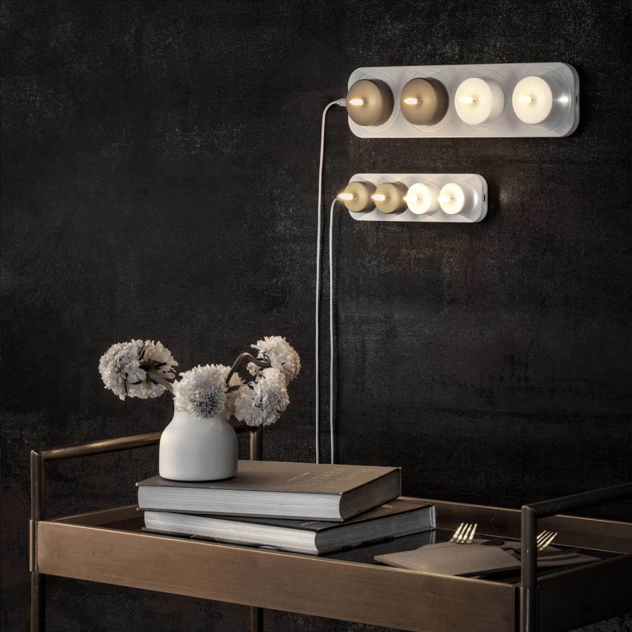 Uyuni rechargeable LED tea lights, Sandstone, smooth, 3.9x2.3 cm