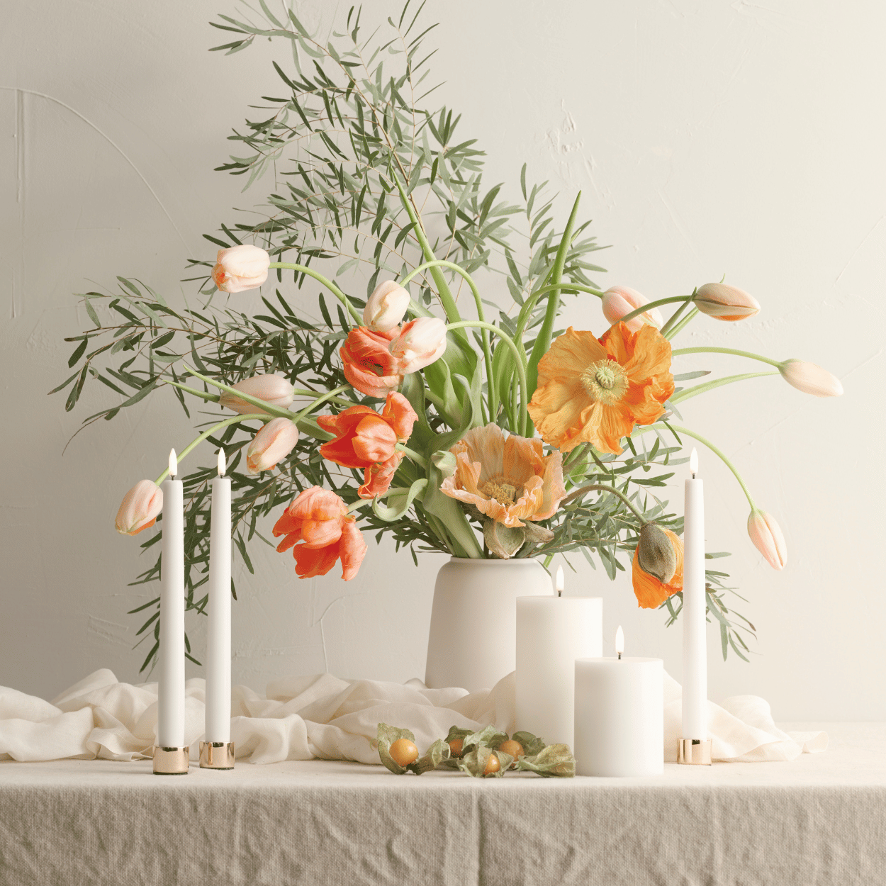 Uyuni LED pillar candle – Nordic White – Rustic – 10x15 cm