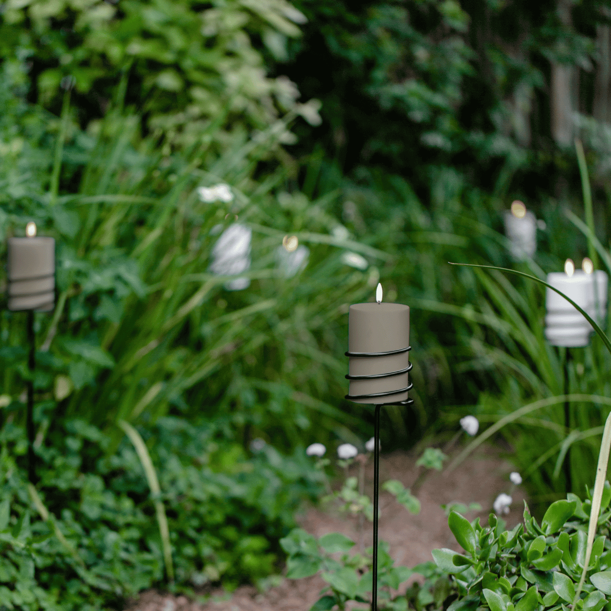 Uyuni Buiten LED stompkaars, Zandsteen, 7,8x12,7 cm