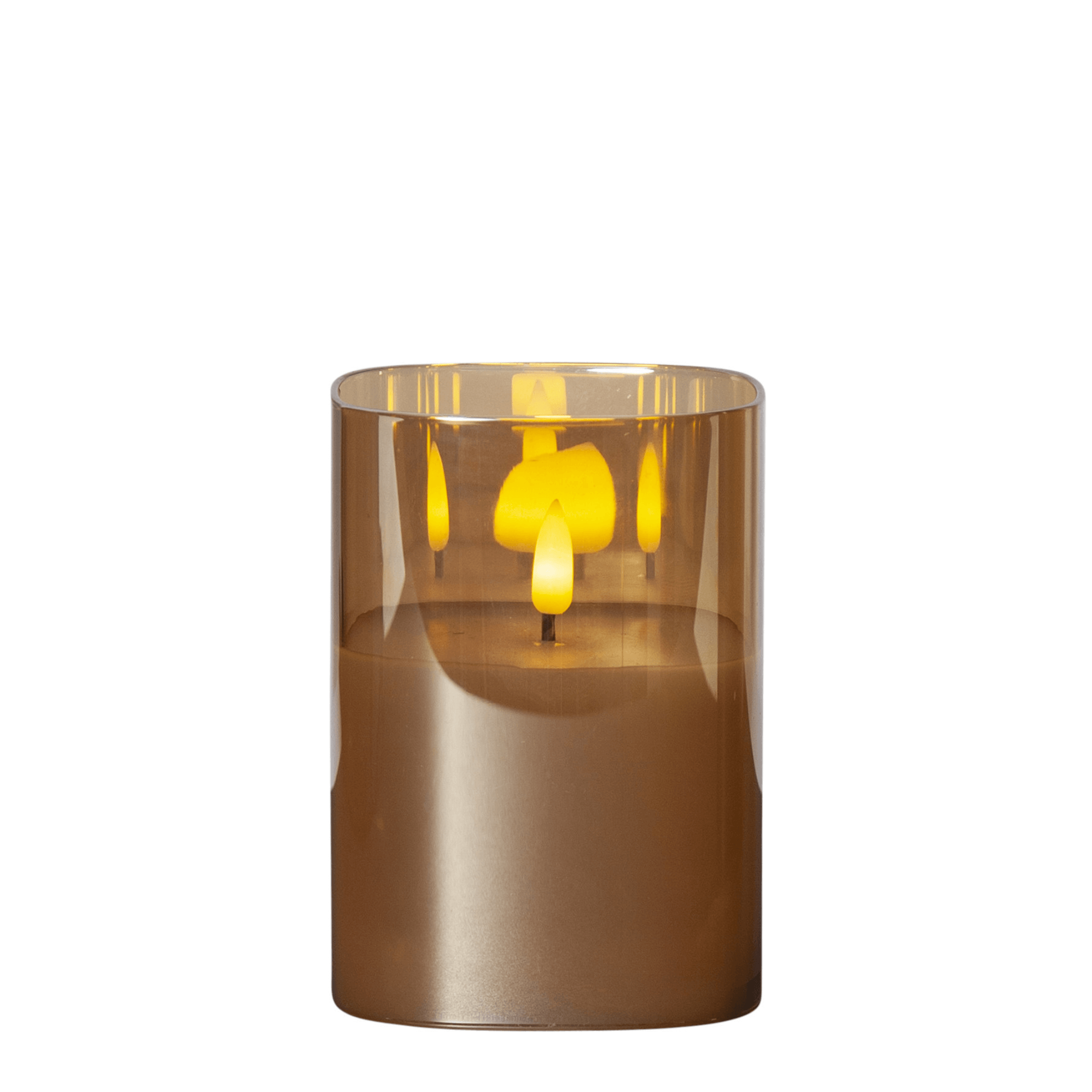 LED-kaars in glas, Amber, 9x12,5 cm | TED Lights