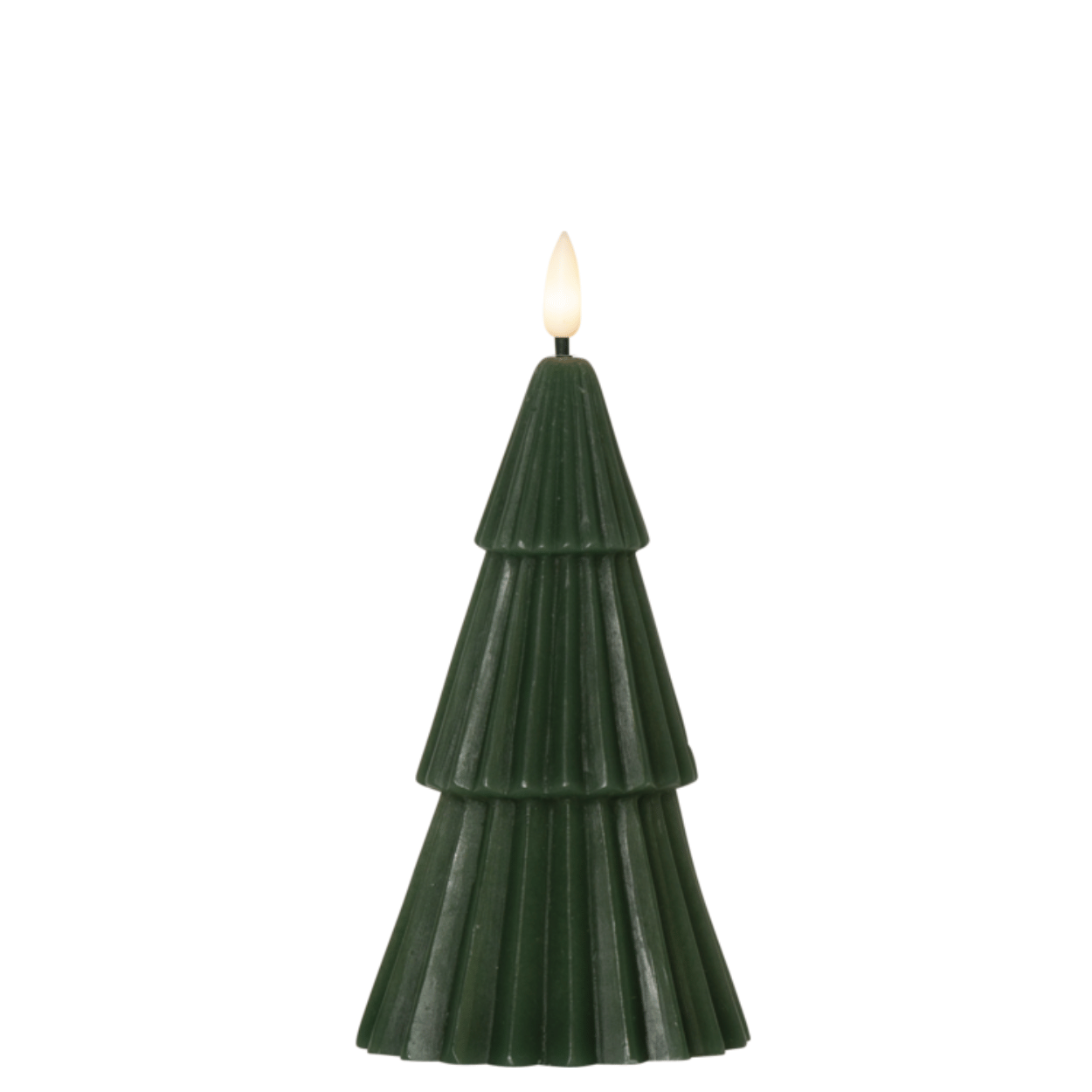 LED Christmas Tree Candle – Green, 7x15 cm