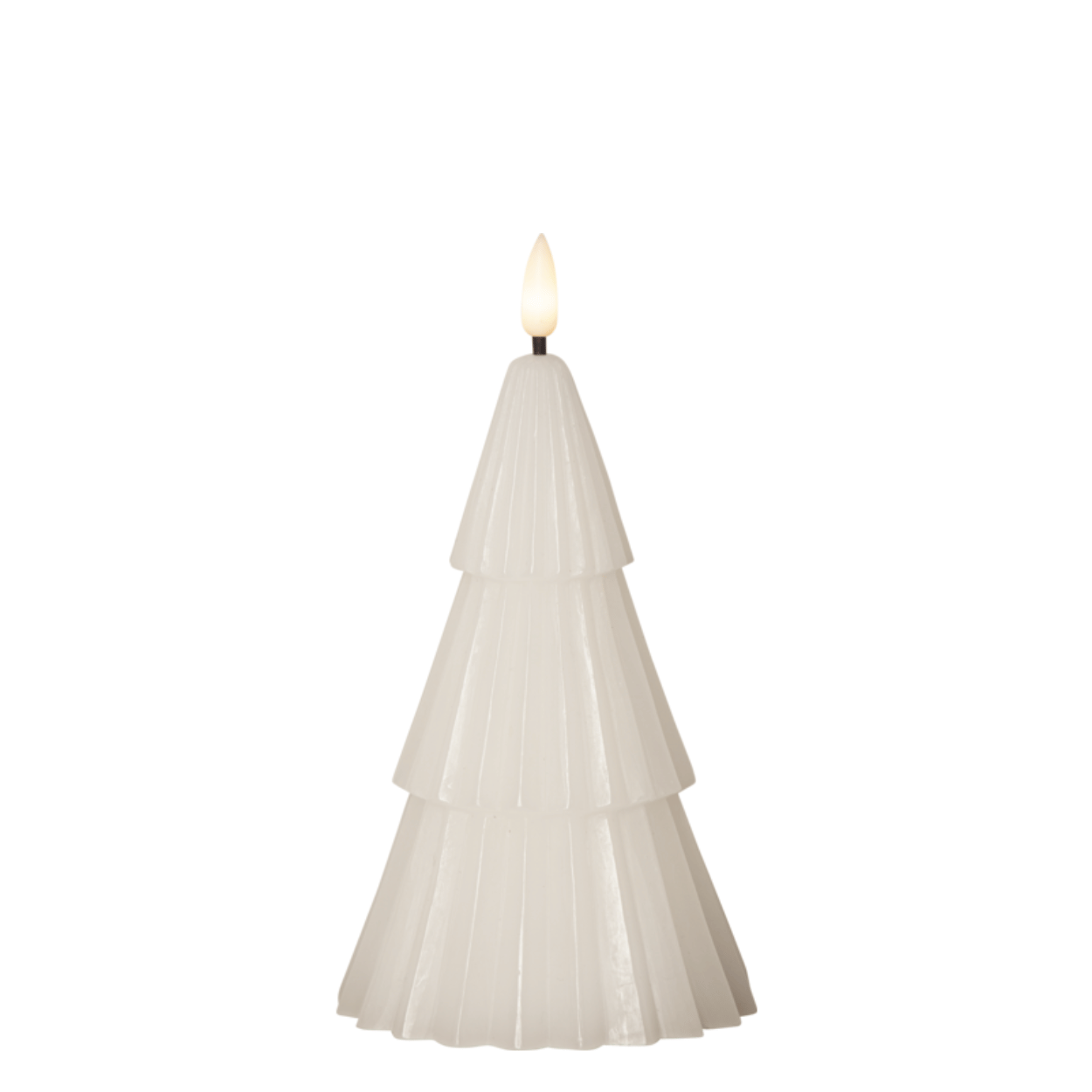 LED Christmas Tree Candle – White, 10x18 cm