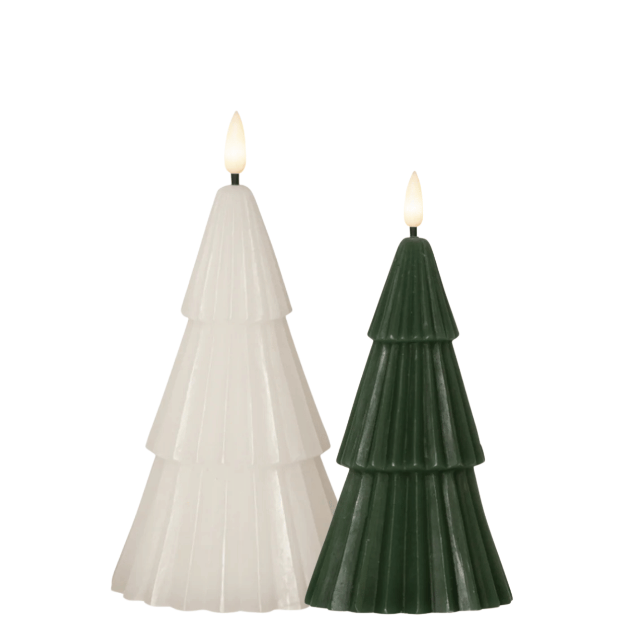 LED Christmas Tree Candles Set – Green &amp; White