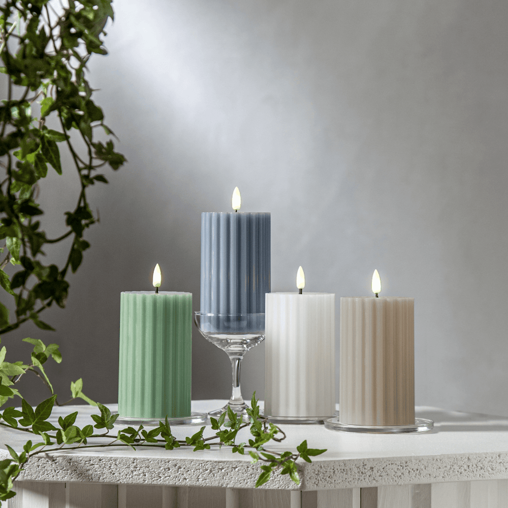 Bolsius stompkaars glanzend beige (set van 6