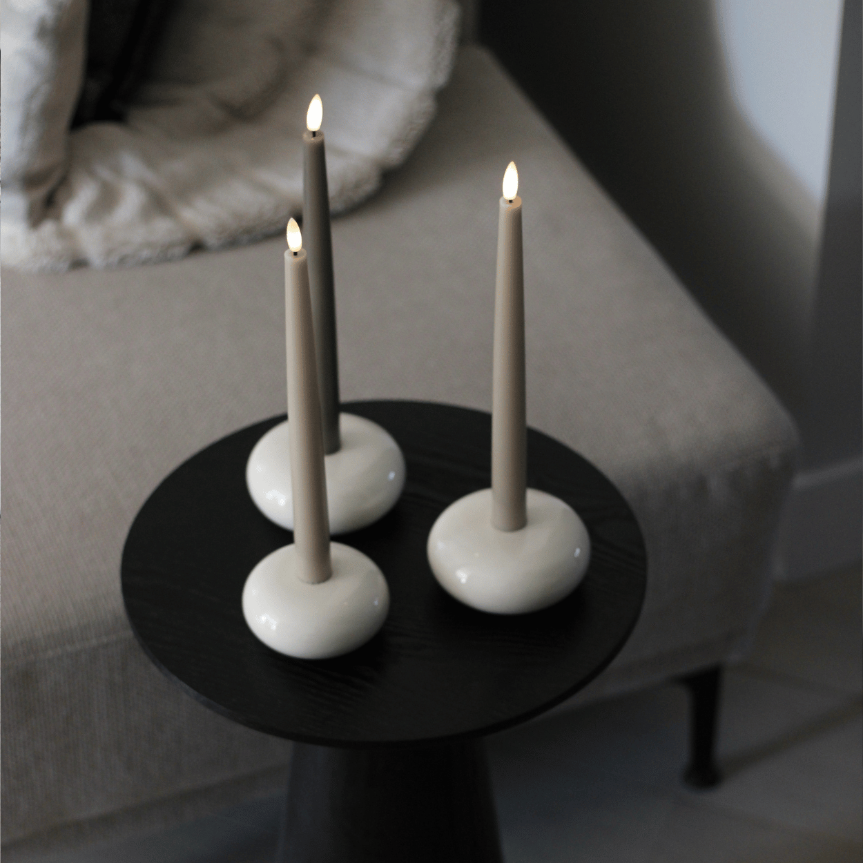 LED dinerkaarsen set, Beige, met Afstandsbediening, 2 stuks, 2,1x28,5 cm